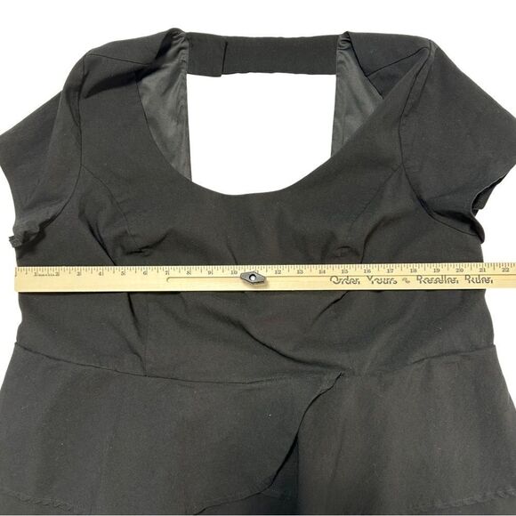 Torrid Womens Dress Size 26 Black Peplum Stretchy Open Back Sheath Short Sleeves - Picture 4 of 10